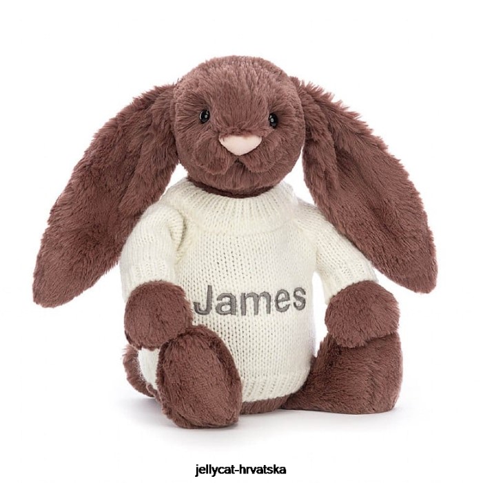 Jellycat sramežljivi fudge zeko s personaliziranom kremom od čokolade 513 igračka