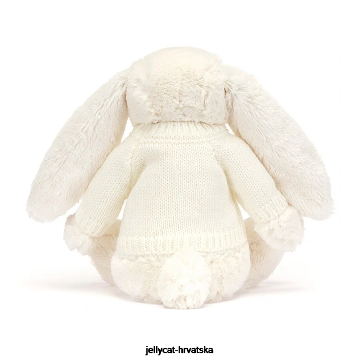 Jellycat sramežljivi svjetlucavi zeko s personaliziranim džemperom kreme 188 igračka