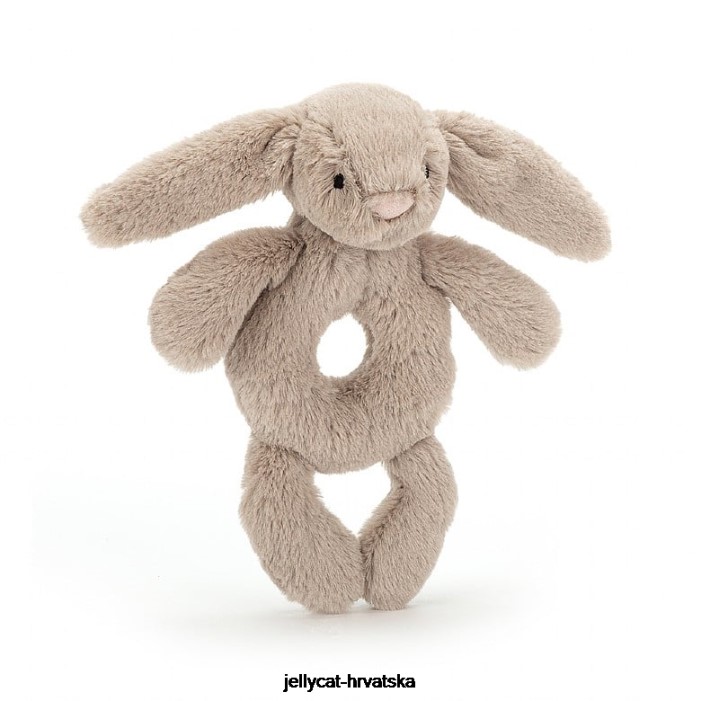 Jellycat sramežljivi zečić prsten zvečka bež 195 igračka