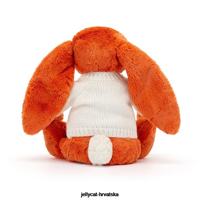 Jellycat sramežljivi zeko od mandarine s personaliziranim krem ​​džemperom narančaste boje 504 igračka
