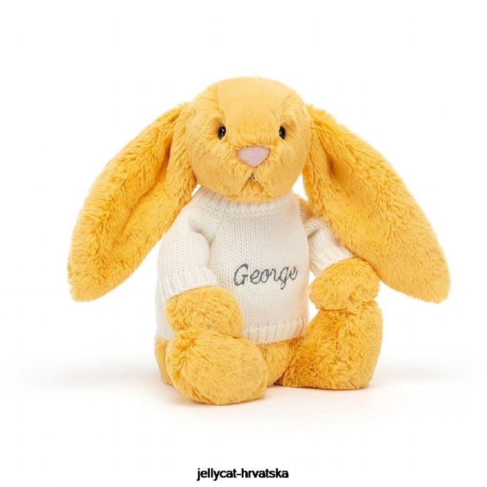 Jellycat sramežljivi zeko s personaliziranim krem ​​džemperom sunce 483 igračka