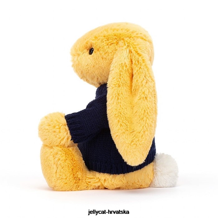 Jellycat sramežljivi zeko s personaliziranim tamnoplavim džemperom sunca 390 igračka