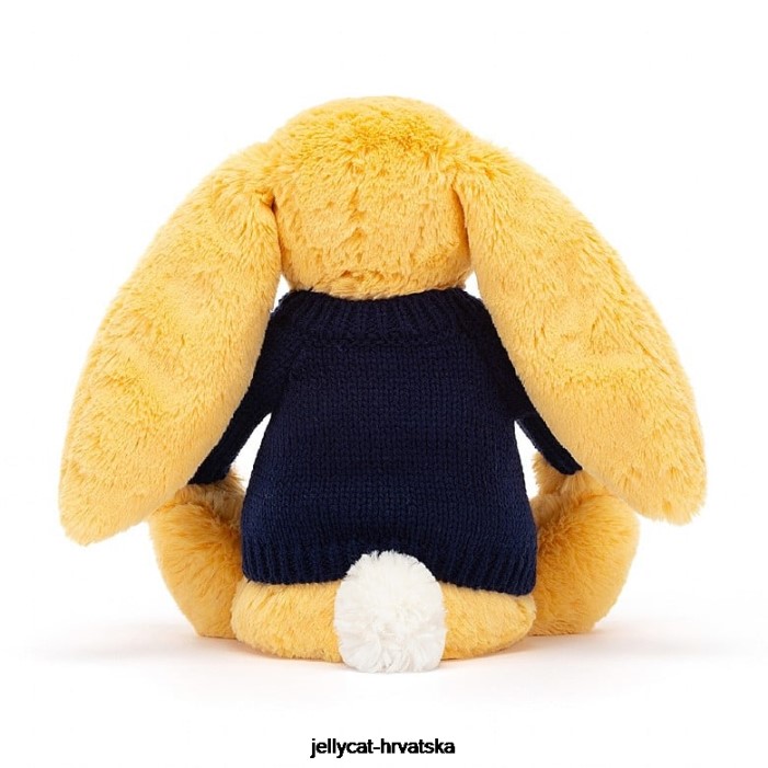 Jellycat sramežljivi zeko s personaliziranim tamnoplavim džemperom sunca 390 igračka
