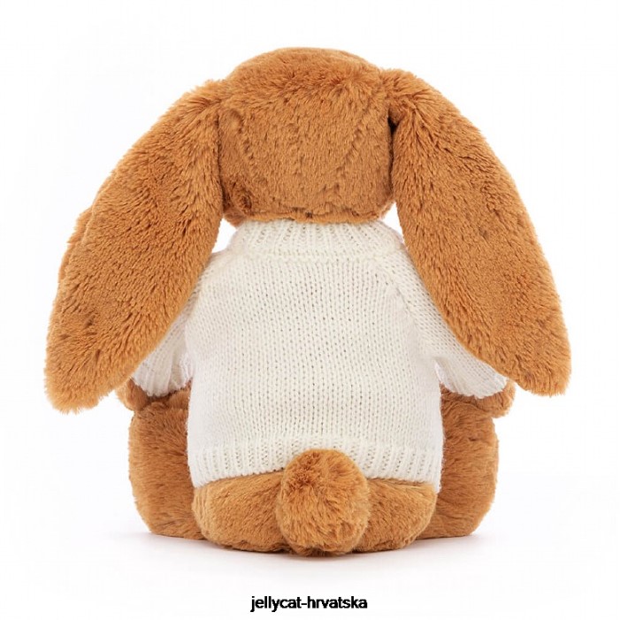 Jellycat stidljiv en zeko s personaliziranim krem ​​džemperom zlatne boje 355 igračka
