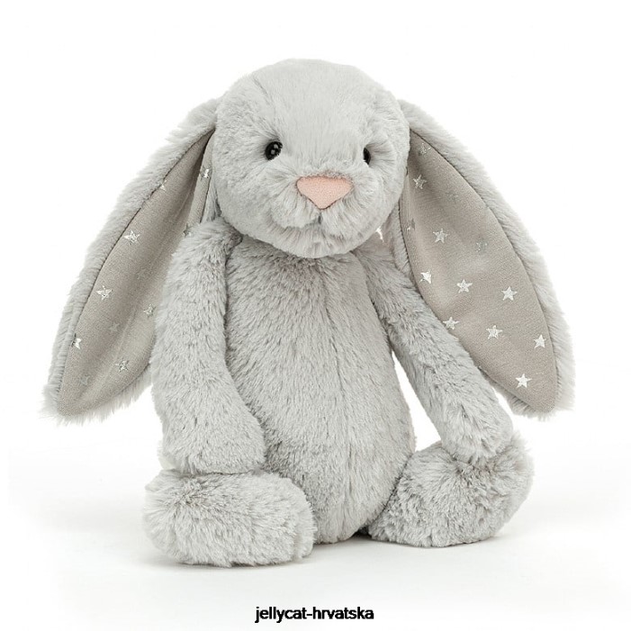 Jellycat stidljiv svjetlucavi zeko sivi 461 igračka