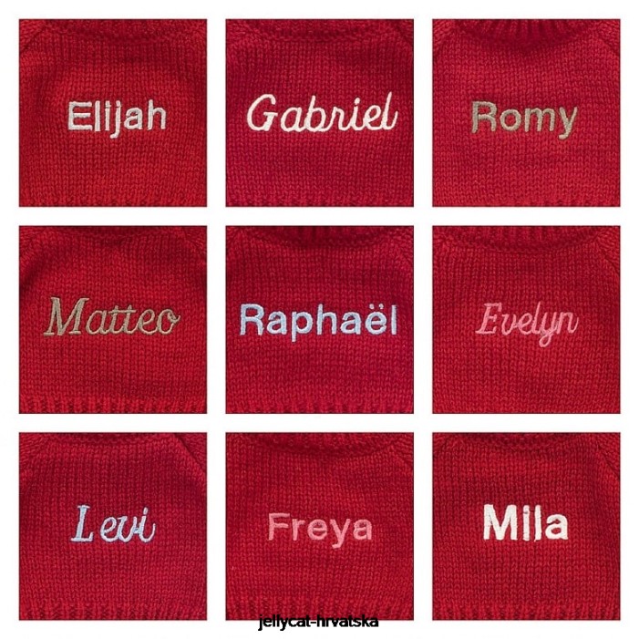 Jellycat stidljivi zeko od pamučnog repa s personaliziranim crvenim sivim džemperom 414 igračka