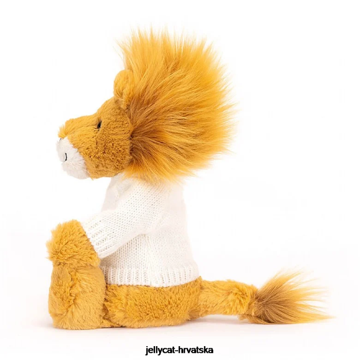 Jellycat sramežljivi lav s personaliziranim krem ​​žutim džemperom 539 igračka