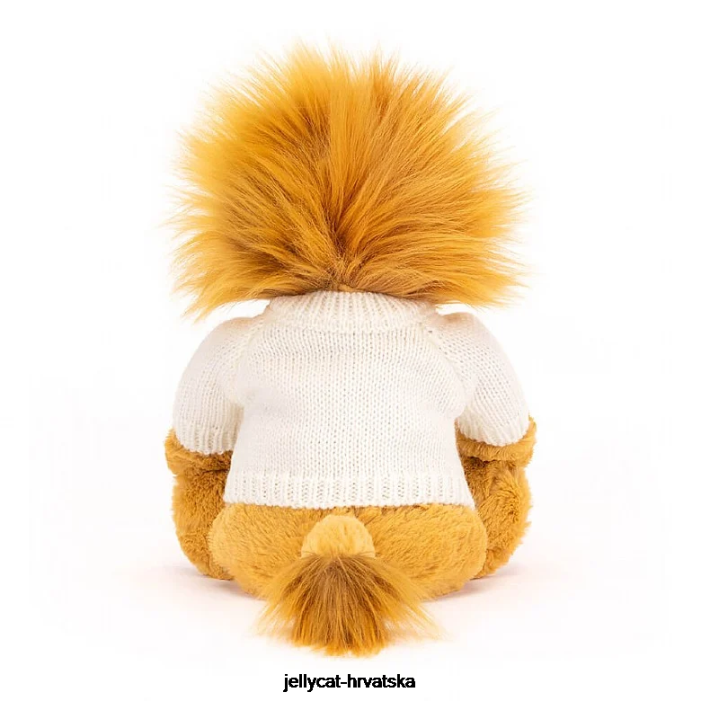 Jellycat sramežljivi lav s personaliziranim krem ​​žutim džemperom 539 igračka