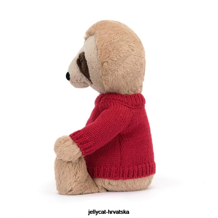 Jellycat sramežljivi ljenjivac s personaliziranim crvenim džemperom 205 igračka