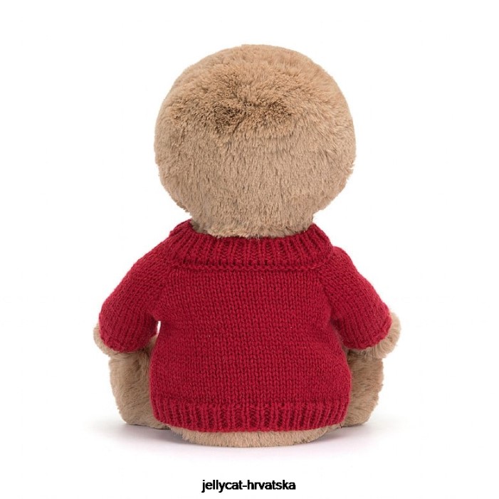 Jellycat sramežljivi ljenjivac s personaliziranim crvenim džemperom 205 igračka