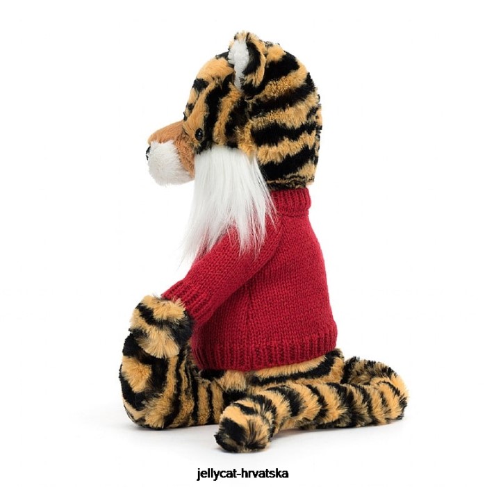 Jellycat sramežljivi tigar s personaliziranim crvenim džemperom u više boja 313 igračka