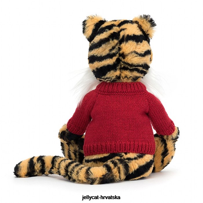 Jellycat sramežljivi tigar s personaliziranim crvenim džemperom u više boja 313 igračka
