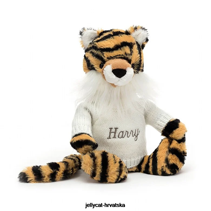 Jellycat sramežljivi tigar s personaliziranim krem ​​džemperom u više boja 327 igračka