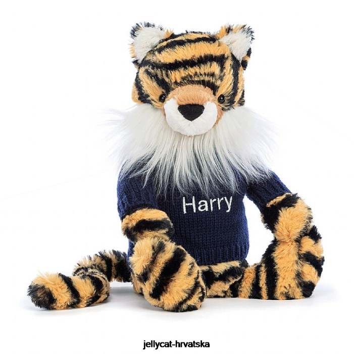 Jellycat sramežljivi tigar s personaliziranim mornarskim džemperom u više boja 269 igračka