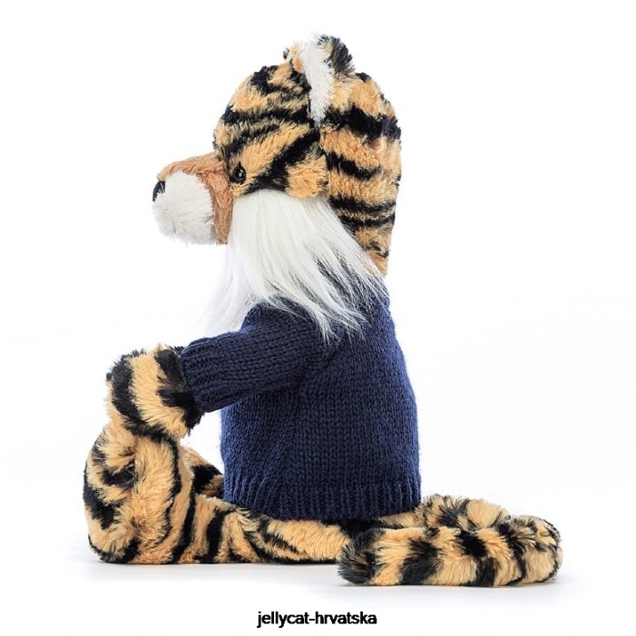 Jellycat sramežljivi tigar s personaliziranim mornarskim džemperom u više boja 269 igračka