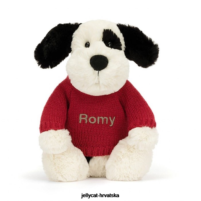 Jellycat stidljivo crno-krem štene crno-bijelo 171 igračka