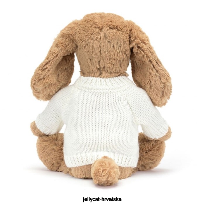 Jellycat stidljivo štene karamele s personaliziranim krem ​​džemperom bež boje 135 igračka