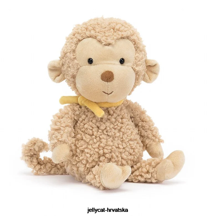 Jellycat fuzzkin monkey brown 395 igračka