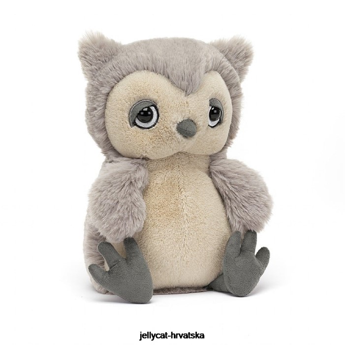 Jellycat snoozling owl siva i bijela 494 igračka